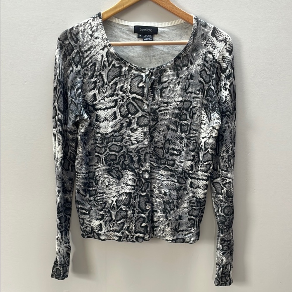 NWOT Karen Kane Animal Print Cardigan Sweater